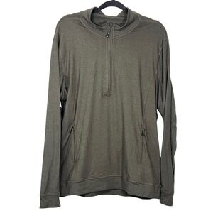 7 Diamonds Men Core Quarter Zip Pullover Green Golf Performance Large Sweatshirt